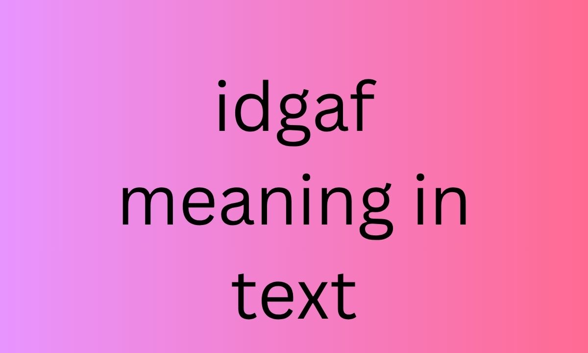 idgaf meaning in text