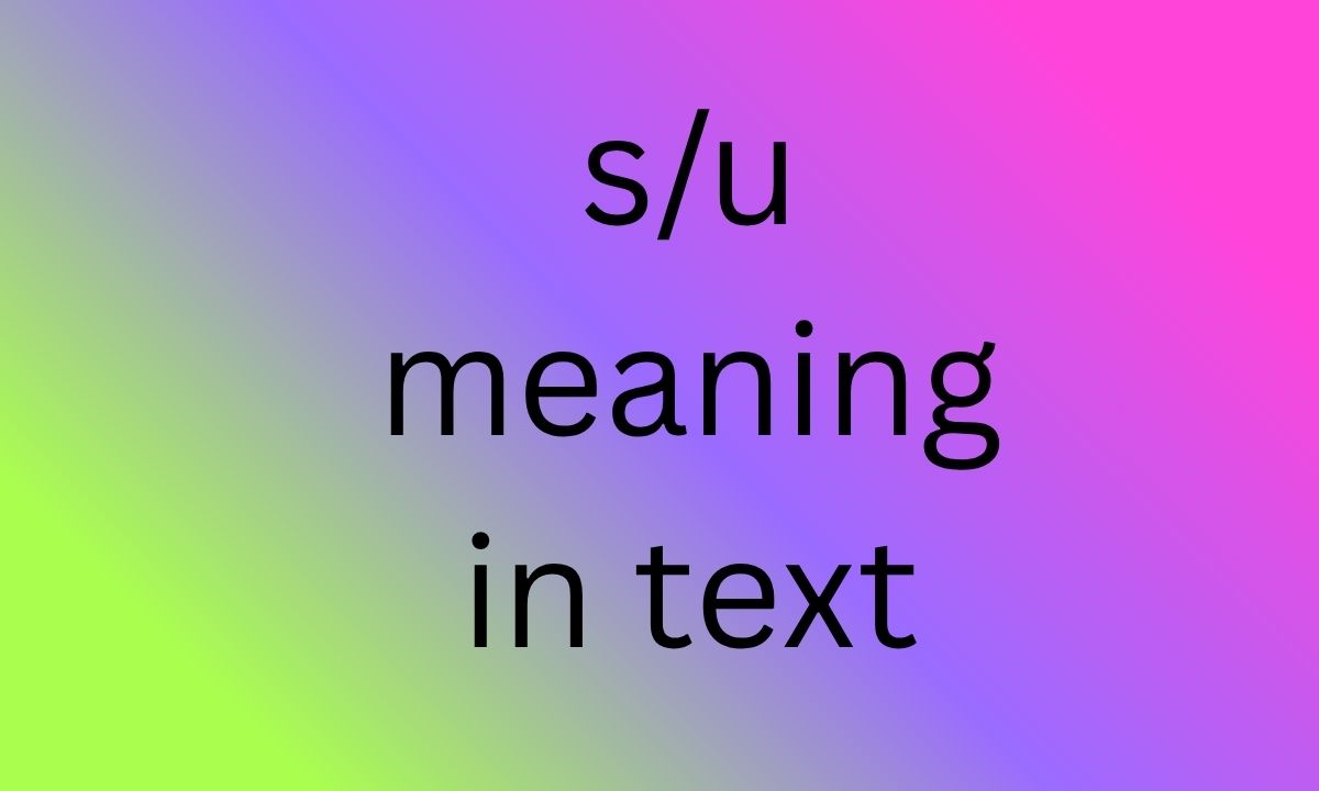 s/u meaning in text