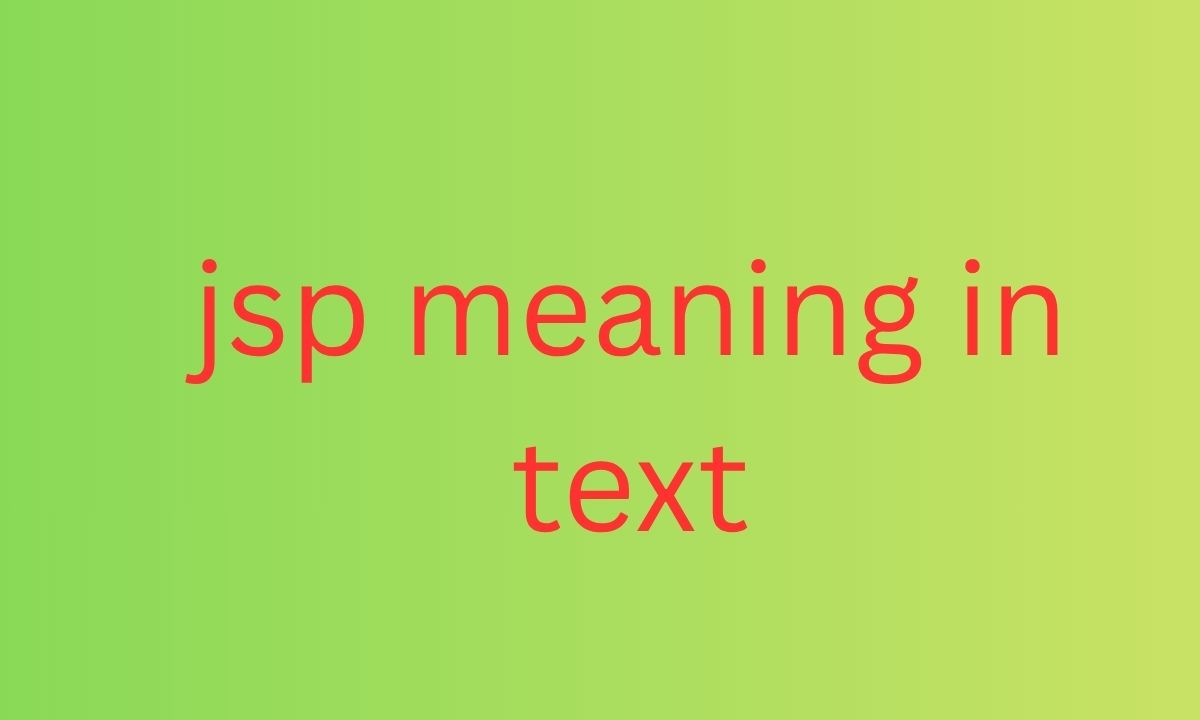 jsp meaning in text