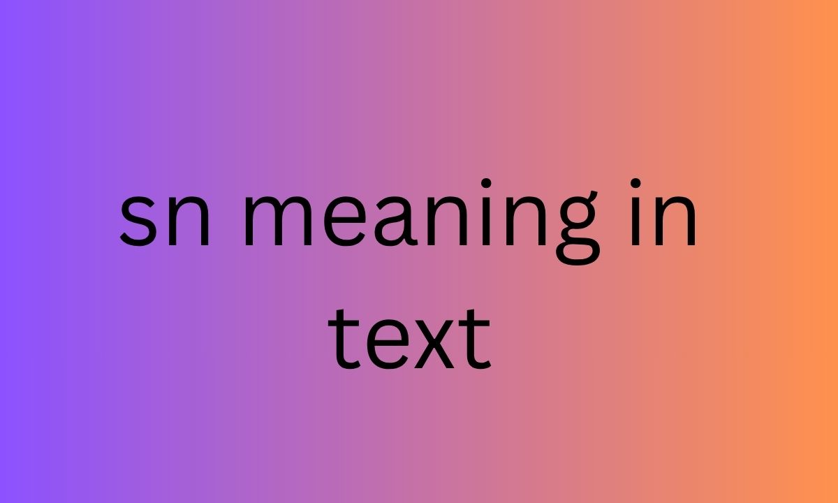 sn meaning in text